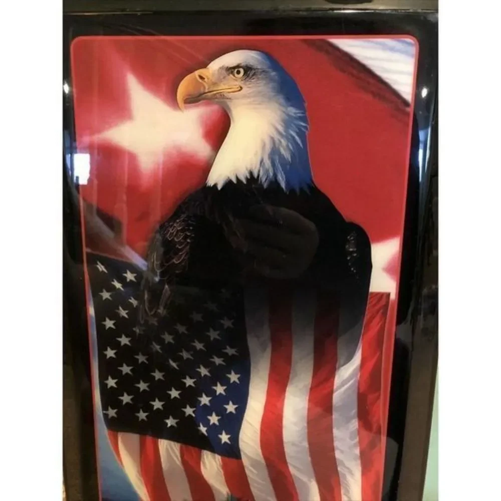 JEBCO Bald Eagle Flag Wall Clock TESTED Patriotic USA Americana US United States